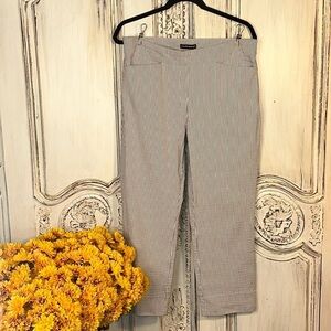 Hilary Ridley Seersucker Cotton Blend  Pull On Pants Classic Old Monet Coastal